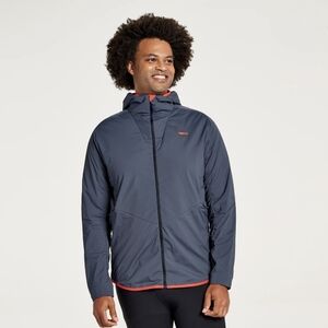 Hoka Hybrid Run Jacket Grey Orange Activewear Mens Large